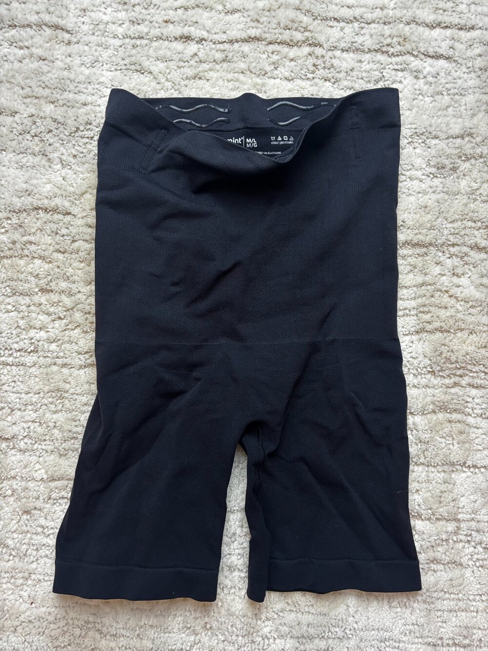 Shapermint Essentials High Waisted Shaper Shorts Black Mid Thigh M/L